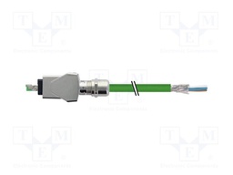 Patch cord; wires,RJ45 plug; 5; stranded; Cu; PUR; green; 50m; 22AWG