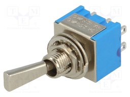 Switch: toggle; Pos: 2; DPDT; ON-ON; 3A/250VAC; Leads: for soldering