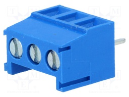 PCB terminal block; angled 90°; 3.5mm; ways: 3; on PCBs; 1mm2; 12A