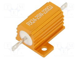 Resistor: wire-wound; with heatsink; 220Ω; 25W; ±5%; 50ppm/°C