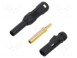 Socket; 2mm banana; black; gold-plated; 38.2mm; Type: insulated