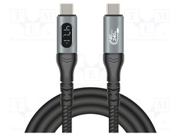 Cable; USB C plug,both sides; 1m; black; 21AWG,29AWG; 40Gbps; 240W