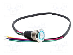Switch: vandal resistant; SPDT; 3A/250VAC; IP67; ON-(ON); blue; 3V