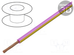 Wire; H05V-K,LgY; stranded; Cu; 1.5mm2; PVC; pink-yellow; 300V,500V