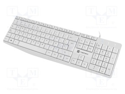 Keyboard; white; USB A; ES layout,wired,slim; Len: 1.8m
