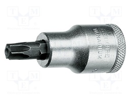Socket; Bit: Torx®; Size: T25; 1/2"; 55mm; Chrom-vanadium steel