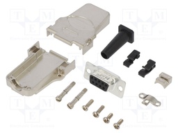 D-Sub; PIN: 9; female; shielded,with strain relief; straight