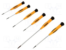 Kit: screwdrivers; precision; slot; 6pcs.