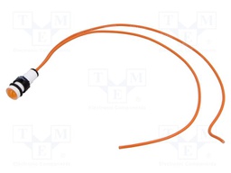 Indicator: LED; prominent; orange; 230VAC; Ø10mm; leads 300mm