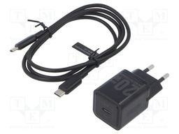 Power supply: switching; mains,plug-in; 5÷12VDC; 20W; black; 3A