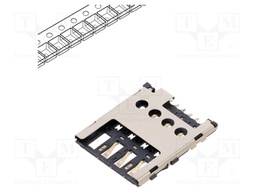 Connector: for cards; Micro SIM; push-pull; SMT; gold flash; PIN: 6