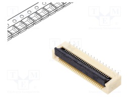 Connector: FFC/FPC; 30V; PIN: 30; vertical; SMT; tinned; 0.5A; LCP