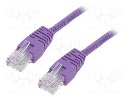 Patch cord; U/UTP; 5e; stranded; CCA; PVC; violet; Len: 1m; 26AWG