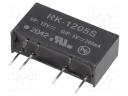 Converter: DC/DC; 1W; Uin: 10.8÷13.2V; Uout: 5VDC; Iout: 200mA; SIP7