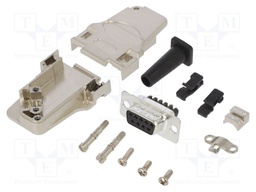 D-Sub; PIN: 9; female; shielded,with strain relief; angled 45°