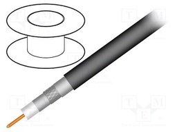Wire: coaxial; RG11; 1x75Ω; solid; CCS; PE; black; 305m