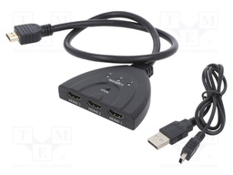 Switch; HDCP 1.4,HDMI 1.4; 0.5m; Colour: black; Out: HDMI plug