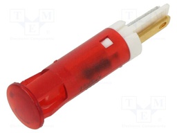 Indicator: LED; flat; red; Ø8mm; QS; for soldering,connectors