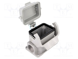 Enclosure: for Han connectors; Han; size 6B; with latch; PG16