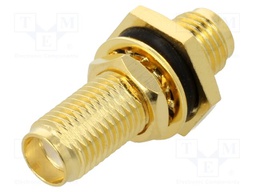Coupler; SMA female x2; Insulation: PTFE; 50Ω; brass; 6GHz; IP67