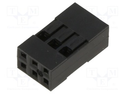Plug; pin strips; female; 2.54mm; PIN: 6; w/o contacts; for cable