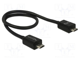 Cable; OTG,USB 2.0; USB B micro plug,both sides; 300mm; black