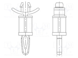 PCB distance; polyamide 66; L: 15.9mm; latch/latch; UL94V-0