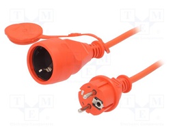 Extension lead; 3x1.5mm2; Sockets: 1; PVC; orange; 30m; 6A
