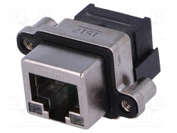Socket; RJ45; with LED; UL94V-0; IP67; THT; for panel mounting