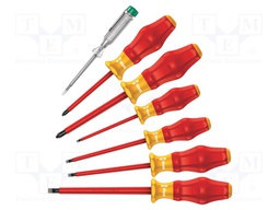 Screwdrivers; Pcs: 7; The set contains: voltage tester; insulated