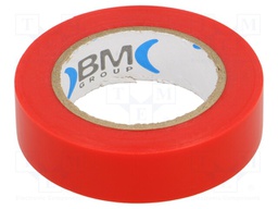 Tape: electrical insulating; W: 15mm; L: 10m; Thk: 0.15mm; red; 200%