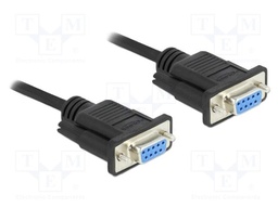 Cable; D-Sub 9pin socket,both sides; PVC; Len: 10m; black; 28AWG