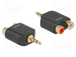 Adapter; Jack 3.5mm 3pin plug,RCA socket x2