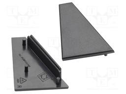 Cap for LED profiles; black; ABS; Application: CORNER27