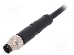 Connector: M5; plug; male; cables; PIN: 3; 1A; straight; IP67; 60V