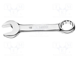 Wrench; combination spanner; 19mm; Chrom-vanadium steel; L: 134mm