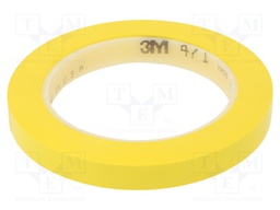 Tape: marking; yellow; L: 33m; W: 12mm; Thk: 0.13mm; 2.5N/cm; 130%