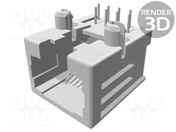 Socket; RJ45; PIN: 8; Layout: 8p8c; Locking: bottom latch; THT