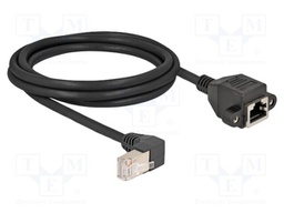 Extender Ethernet; S/FTP; Cat: 6a; 2m; LSZH; black; 26AWG; screw