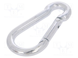 Snap hook; steel; for rope; 60mm; zinc; Size: 6mm