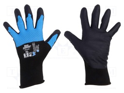 Protective gloves; Size: 9,L; black/blue; latex,polyester