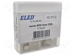 Fuse: fuse; 25A; 80VDC; automotive; 19mm; 19x5.1x20mm
