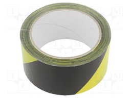 Tape: warning; W: 50mm; L: 66m; Colour: yellow-black; D: 0.04mm