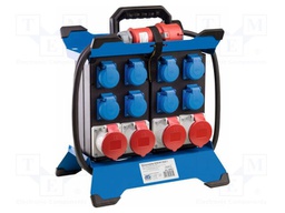 Electric switchboard; 5G2.5mm2; Sockets: 12; rubber; black; 3.4m