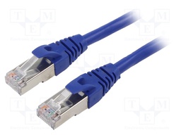 Patch cord; F/UTP; 6; stranded; Cu; PVC; blue; 5m; 26AWG