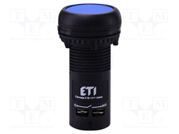 Switch: push-button; 22mm; NC + NO; blue; IP65; flat; E; Pos: 2