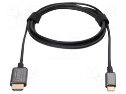 Adapter cable; USB 3.1; HDMI plug,USB C plug; PVC; 1.8m