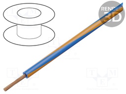 Wire; H07V2-K; stranded; Cu; 1.5mm2; 16AWG; PVC; blue-orange