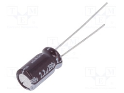 Capacitor: electrolytic; THT; 2.2uF; 200VDC; Ø6.3x11mm; ±20%