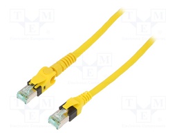 Patch cord; S/FTP; 6a; stranded; Cu; PUR; yellow; 1m; halogen free